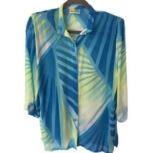 Vintage SeaSuns Sheer 3/4 Sleeve Blouse Size Small